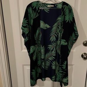 EUC Palm Print with Navy background Kimono